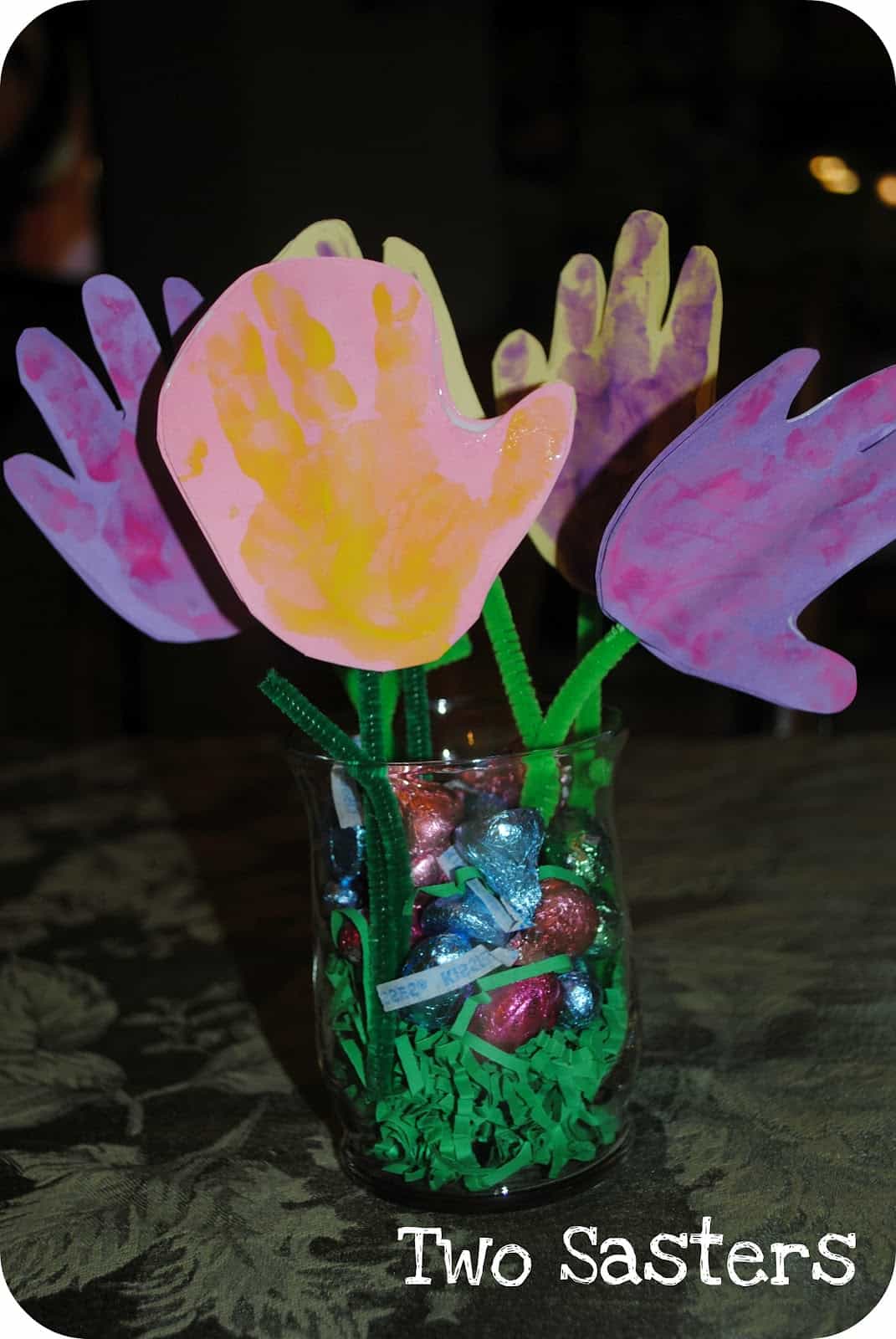 Handprint Flower Craft Mess For Less