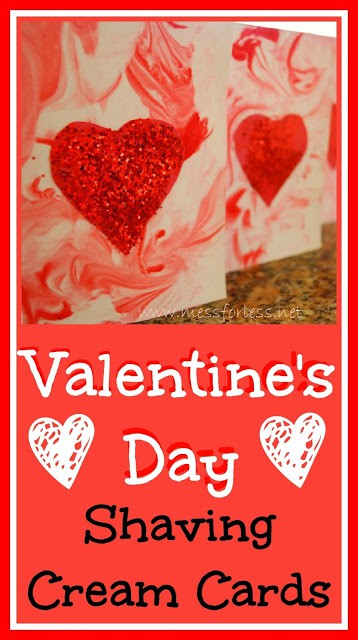 Make Cards for Valentine's Day Using Shaving Cream, #Valentines, #kids
