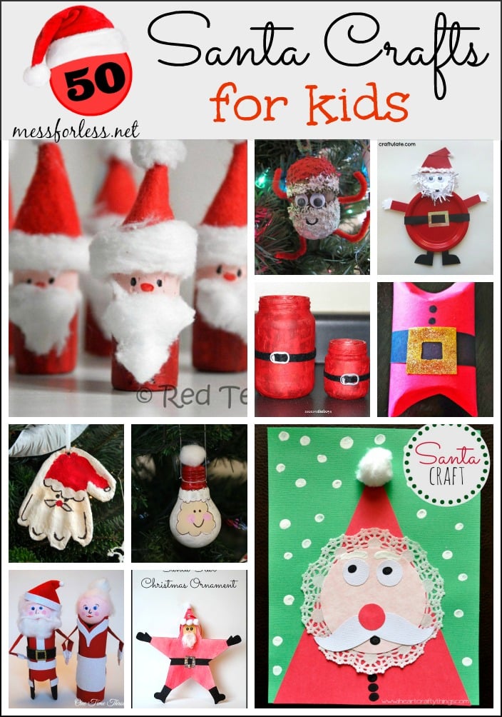 50 Santa Crafts for Kids plus Our Favorite Santa Books - Mess for Less