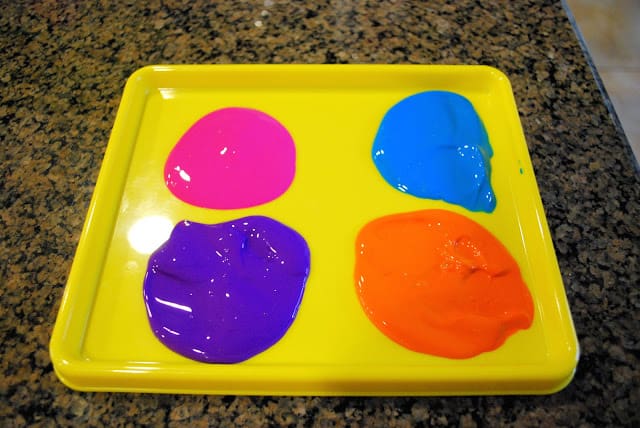 paint on a tray
