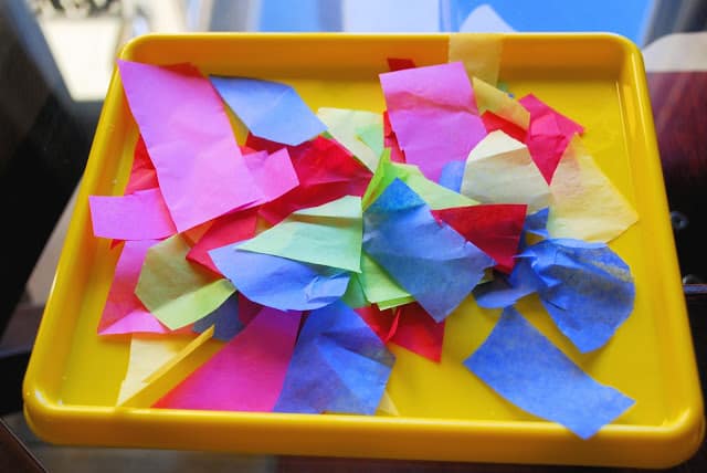 tissue paper on a tray