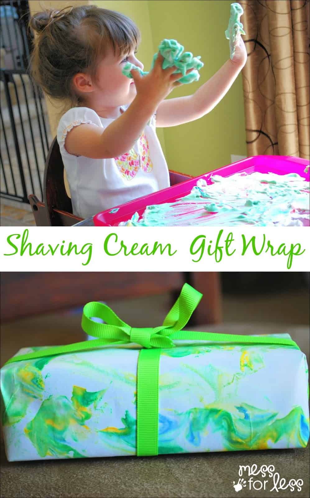 Shaving Cream Cards and Gift Wrap - It's easy for kids to make beautiful cards and gift wrap using marbled shaving cream.