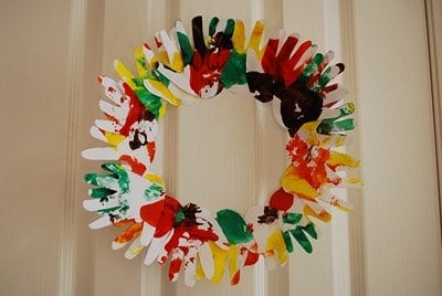 fall handprint wreath