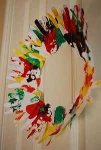 fall handprint wreath