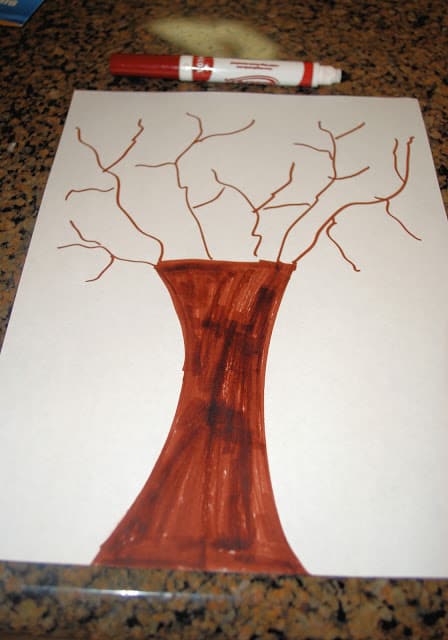 tree drawn on paper
