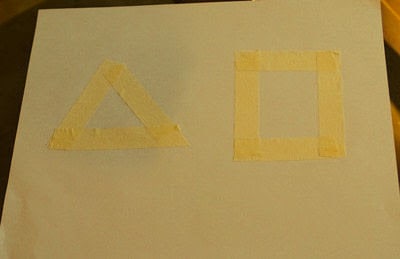 paper with masking tape