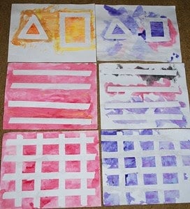 Tape Resist Watercolor Painting, The Art 123