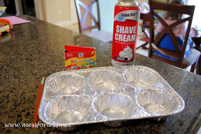 making shaving cream paint