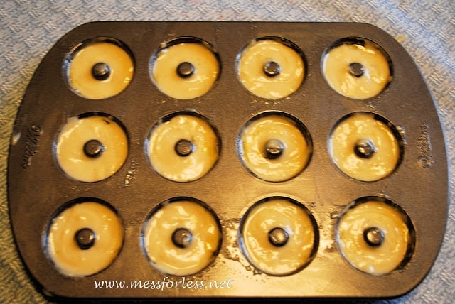 mini donut pan with dough