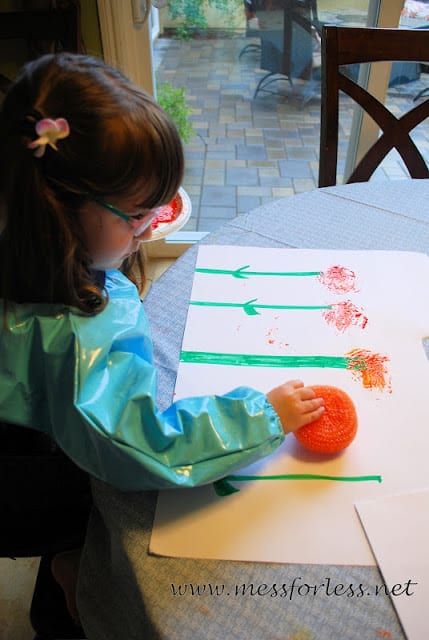 painting with sponges