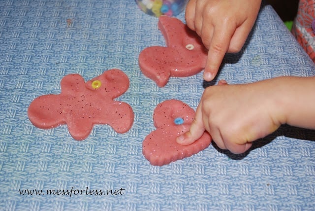 beads in play dough