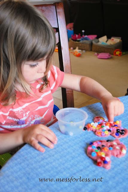 play dough and beads