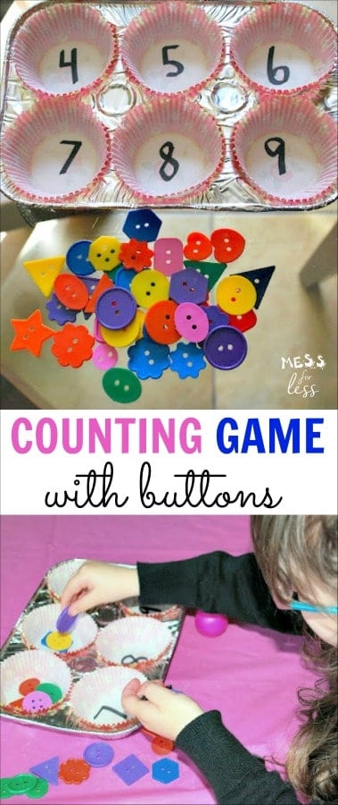 Counting Game with Buttons - an easy way to help preschoolers with their counting skills.