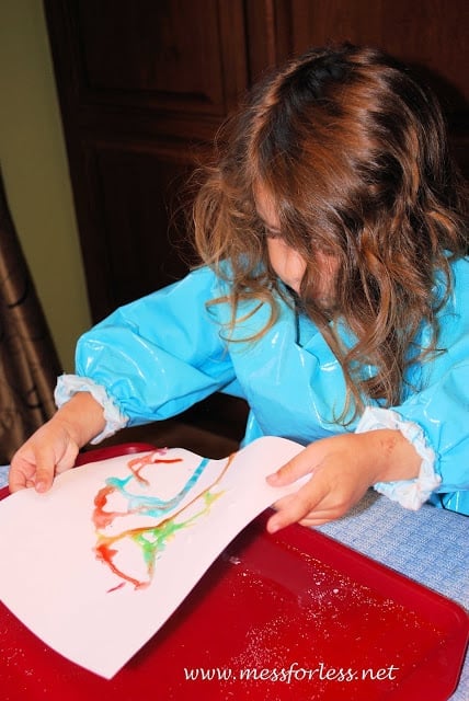 child doing Dripping Salt Painting