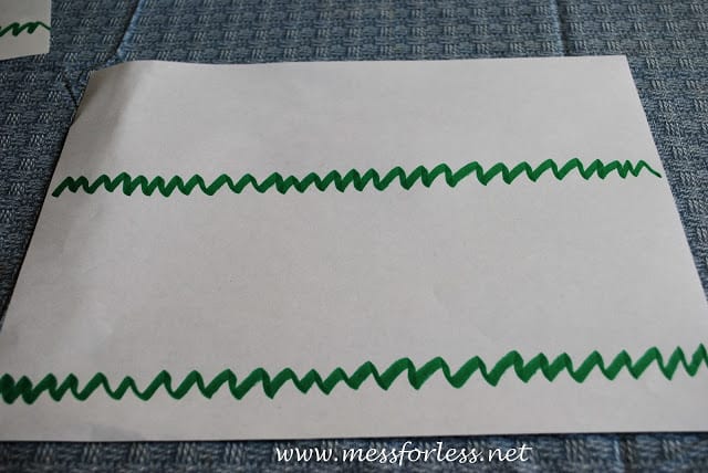 paper with green zig zags