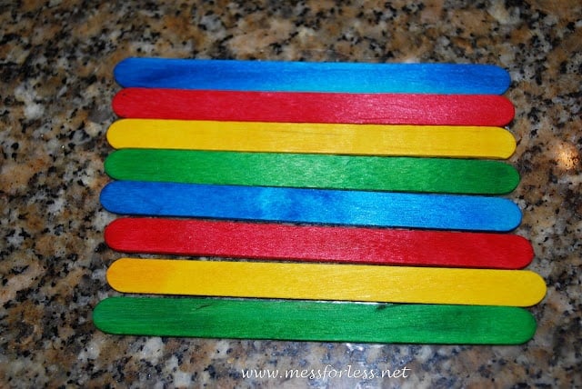 Colored Popsicle sticks pattern