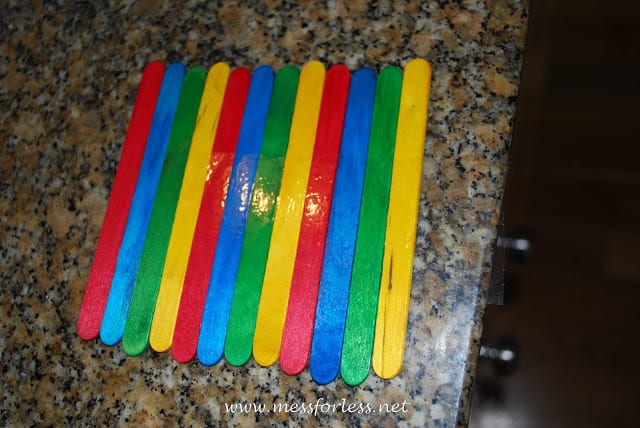 Colored Popsicle sticks pattern
