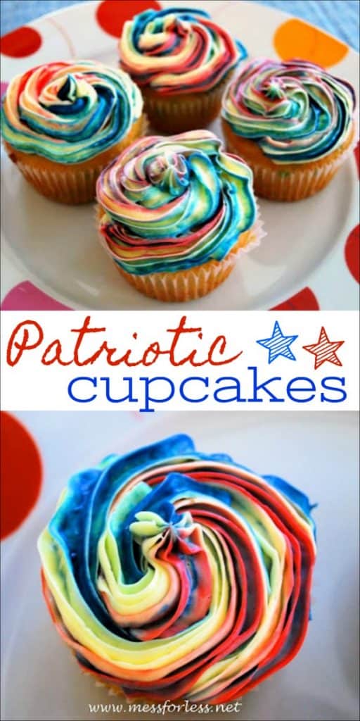 If you are going to a 4th of July gathering and need a quick and easy 4th of July dessert that will impress the socks off of people, try these patriotic cupcakes.