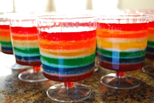 Rainbow jello, rainbow party,