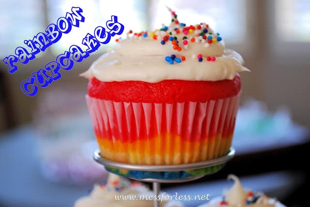 rainbow cupcakes, rainbow party, birthday cupcakes