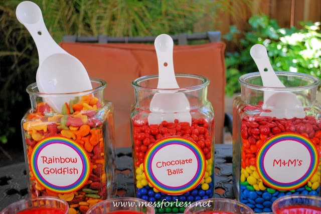 rainbow party, rainbow candy, candy table