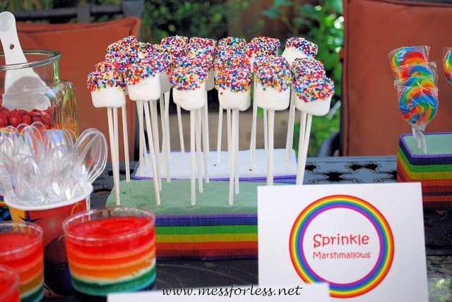 Marshmallow pops, marshmallows with sprinkles