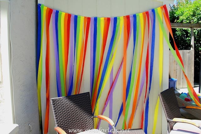 rainbow party, rainbow streamers, birthday party