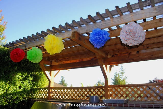 party decor, tissue paper balls