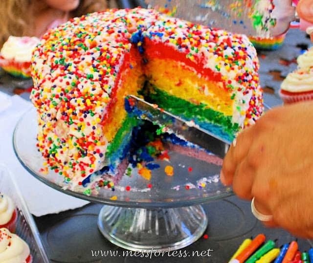 rainbow cake, rainbow party, birthday cake