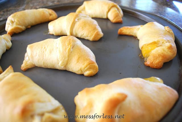 Peach Pie Crescents on a Tray