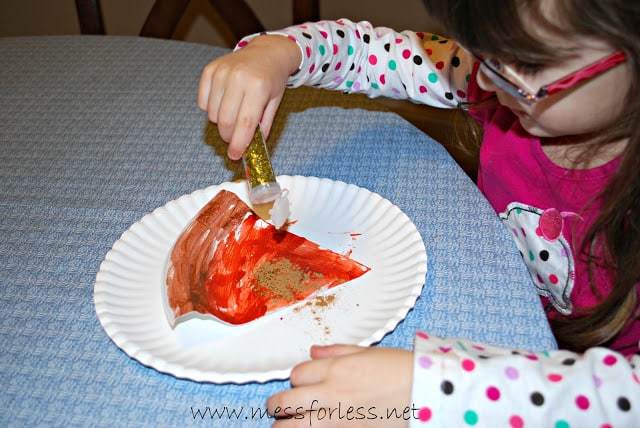 child making a pie craft