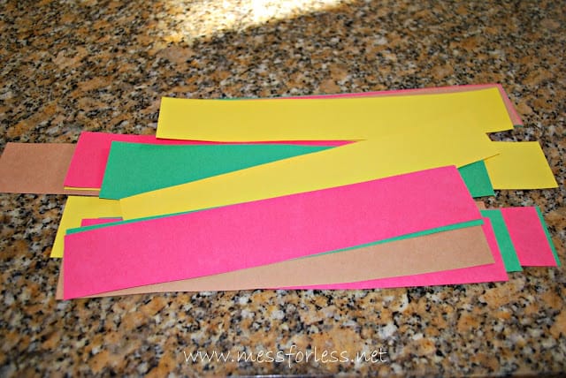 colored construction paper strips