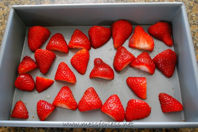 Strawberries in pan