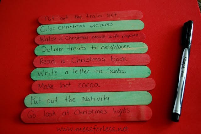 red and green popsicle sticks