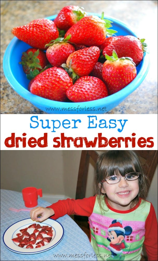 Kids will love these Easy Dried Strawberries. Simple to make and good for you!