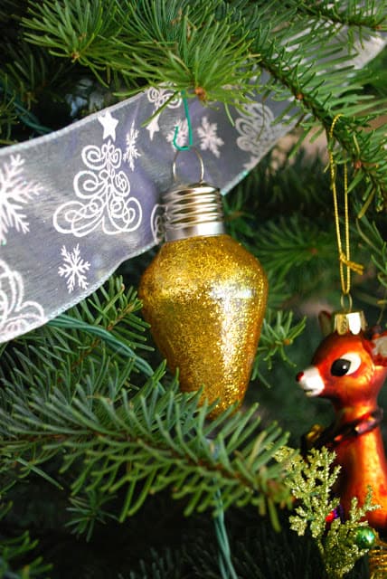 glitter light bulb ornament
