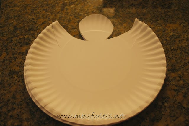 paper plate cut like angel
