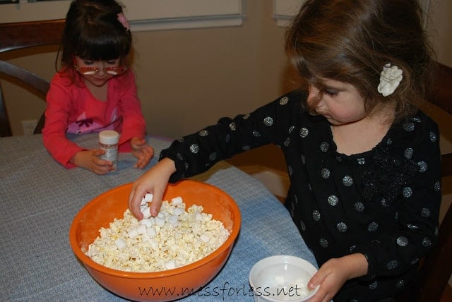 kids making popcorn
