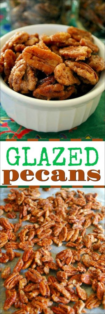 These candied pecans make great holiday gifts. They are also great to serve at parties. Sweet and oh so addicting!