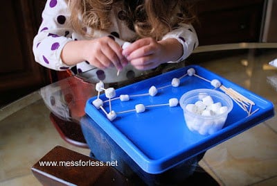 marshmallow sculptures with toothpicks