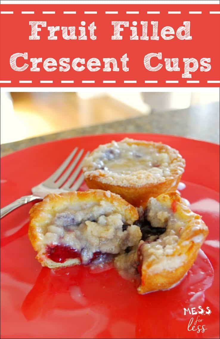 Crescent Roll Recipes - Fruit Filled Crescent Cups. So good you will never believe they were made with crescent rolls. Pin now, make later. You won't regret it!
