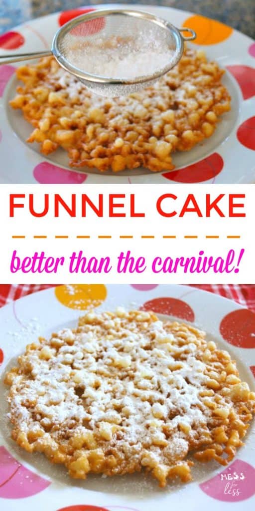 Love the funnel cake you get at the carnival? This is just as good! Make it at home with the best funnel cake recipe ever!