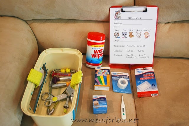 Pretend Play Vet's Office set up