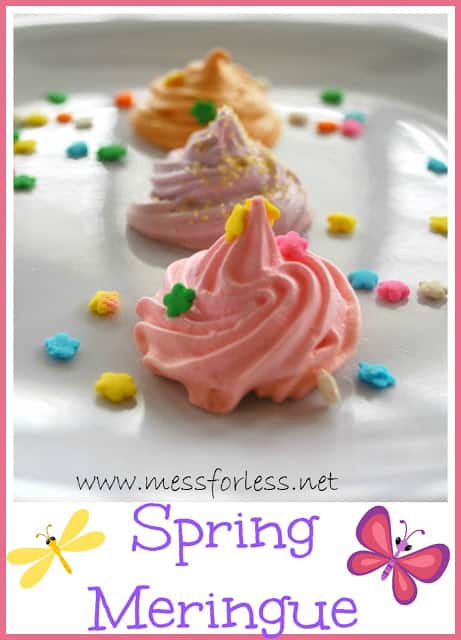 Spring Meringue Recipe - These were so easy to make and will just melt in your mouth! 