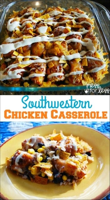 Southwestern Chicken Casserole - Easy dinner recipe and a great way to liven up chicken. Yummy! 