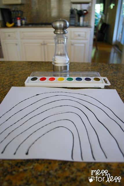 supplies for rainbow activities salt painting