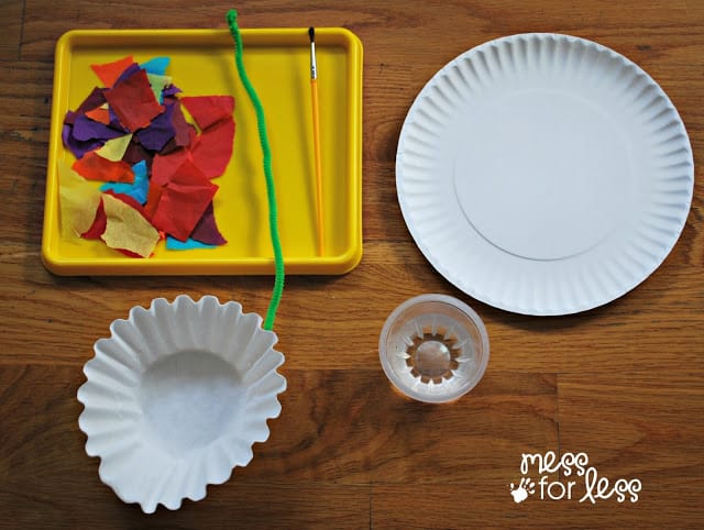 supplies to make coffee filter flowers