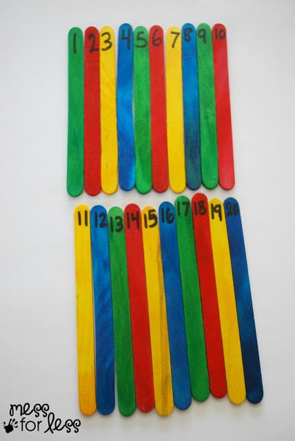 numbered popsicles