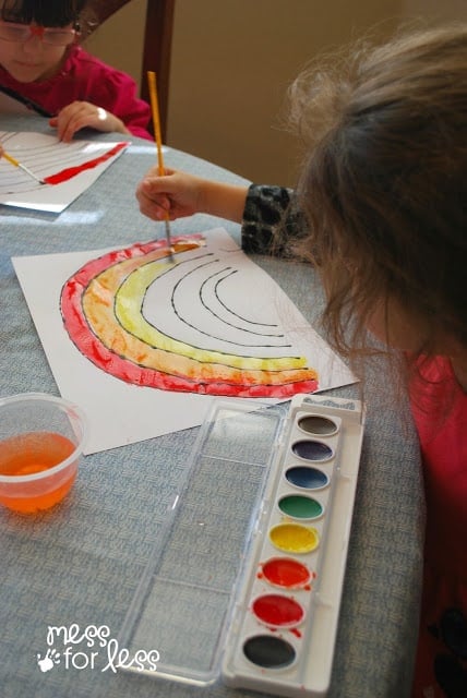 making a rainbow salt painting