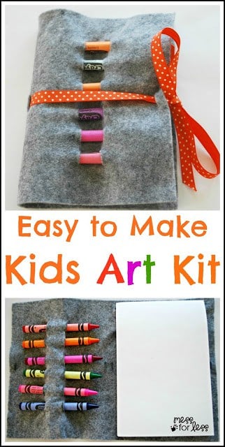 Crayon Roll - Kids Art Kit. This is great kit to take with you on the go. Your child can color while waiting at a restaurant or doctor's office. 
